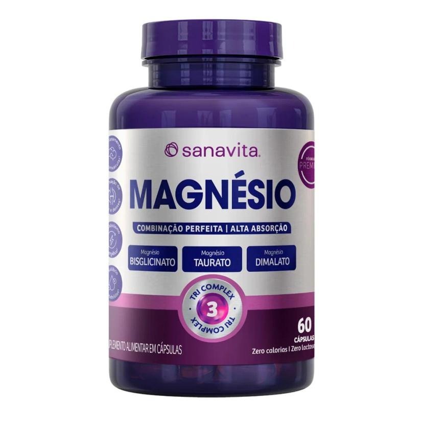 Suplemento Alimentar Sanavita Magnésio Com 60 Cápsulas