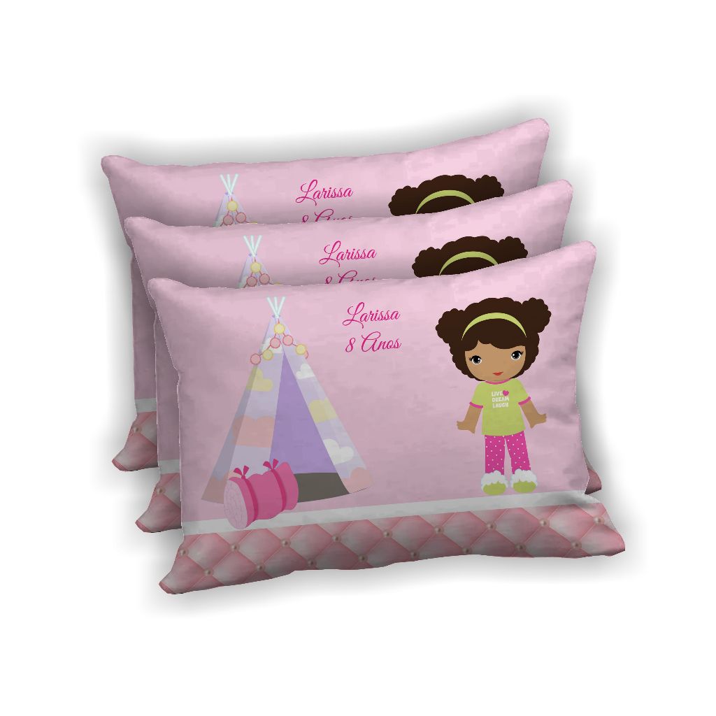 3 Lembrancinha Noite do Pijama Mini Almofada 28x18cm Aniversário/Pronta Entrega Personalizado