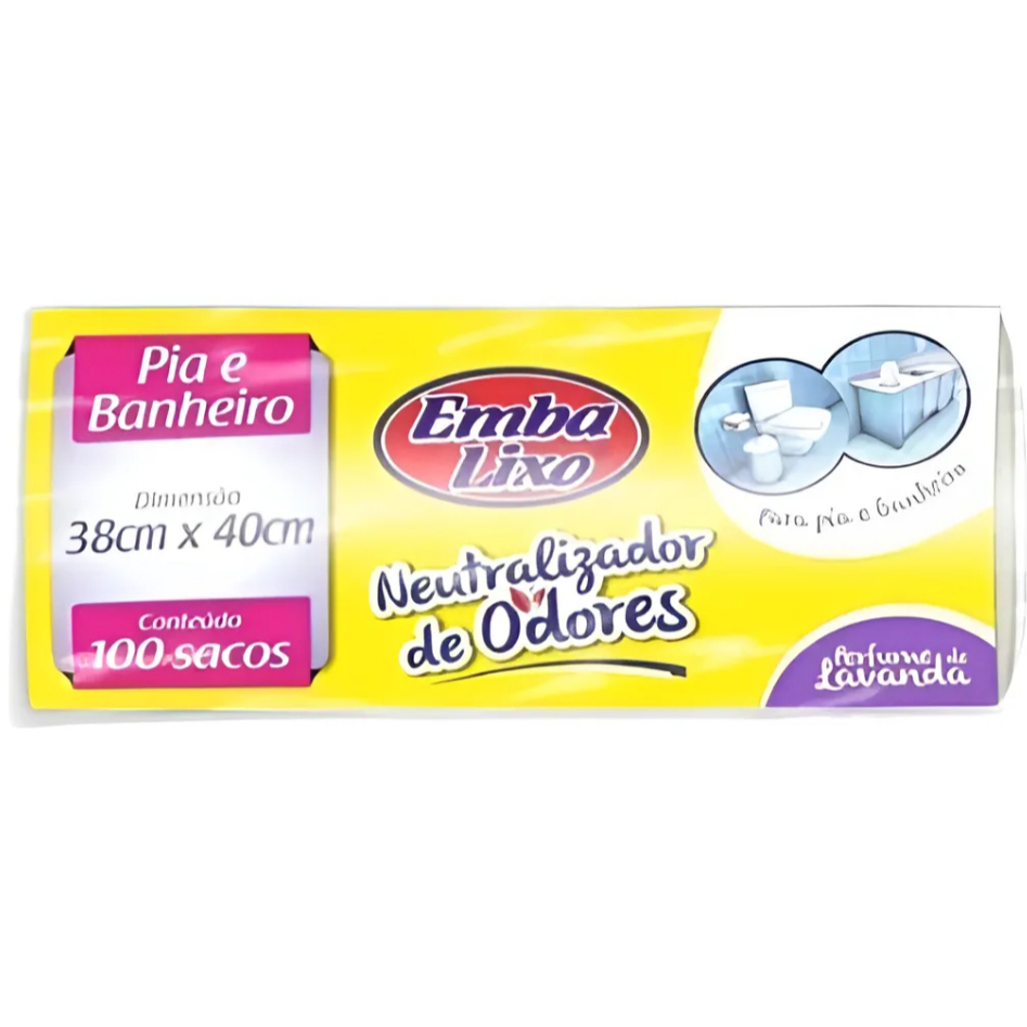 Saco de Lixo 6L Anti-Odor - Pacote com 100 Unidades para Pia e Banheiro