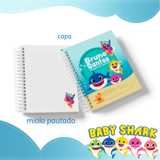 Agenda Escolar BABY SHARK Personalizada Creche Capa Dura - Nome na Capa, Volta às Aulas em Oferta na Shopee