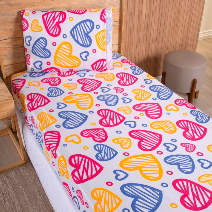 Jogo de Lençol Solteiro 02 Peças Microfibra Estampada Infantil (Lençol+Fronha) em Oferta na Shopee