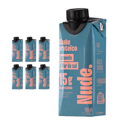 Nude Shake Proteico de Aveia Caramelo & Flor de Sal 250ml - Pack 6x