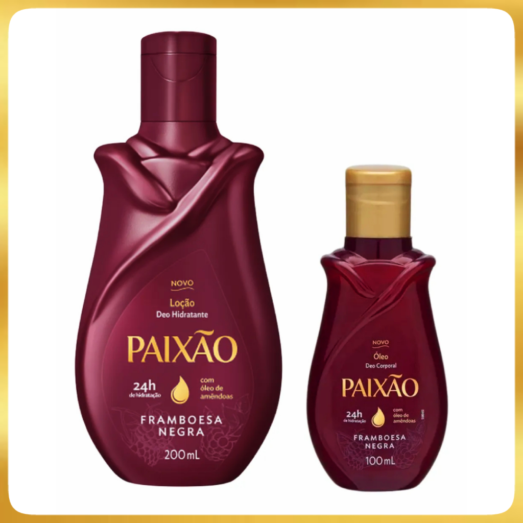 Kit Hidratante 200ml + Óleo Corporal Framboesa Negra 100ml Paixão Promoção em Oferta na Shopee