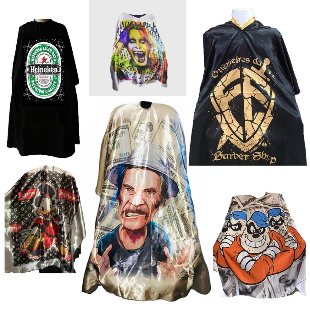 Capa de Barbeiro Com Zíper Em Cetim Premium Para Salão em Oferta na Shopee