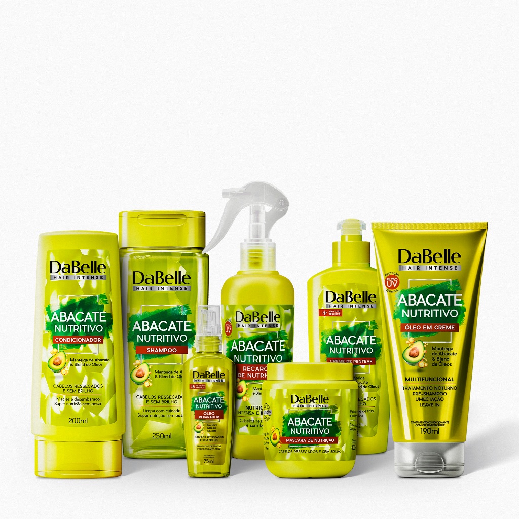 DaBelle Hair Kit Abacate Nutritivo Nutrição e Brilho - 7 Produtos