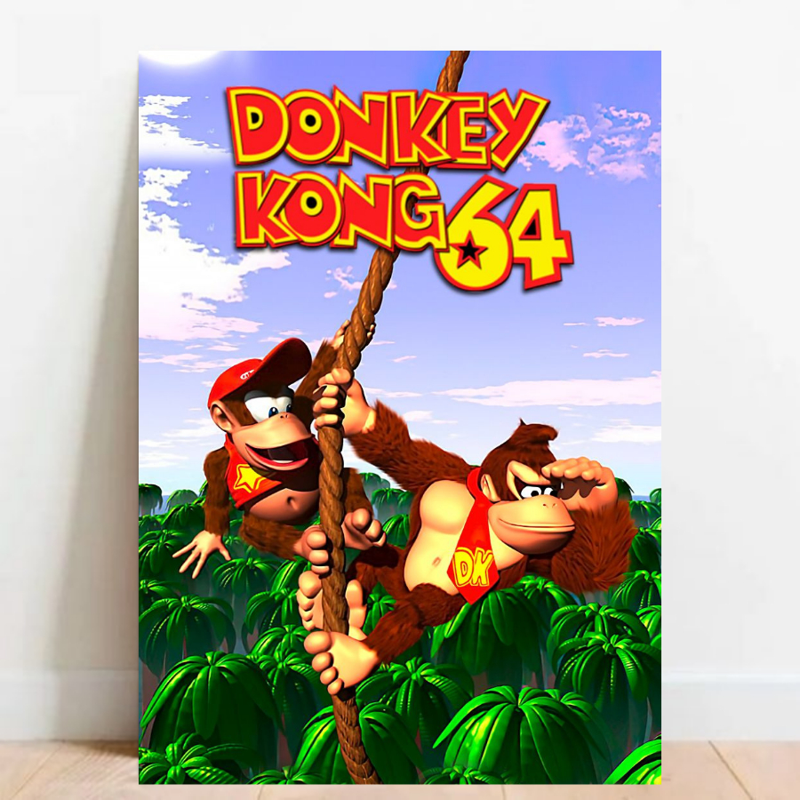 Quadro Decorativa Geek Gamer Donkey Kong Country Super Nintendo Snes 09