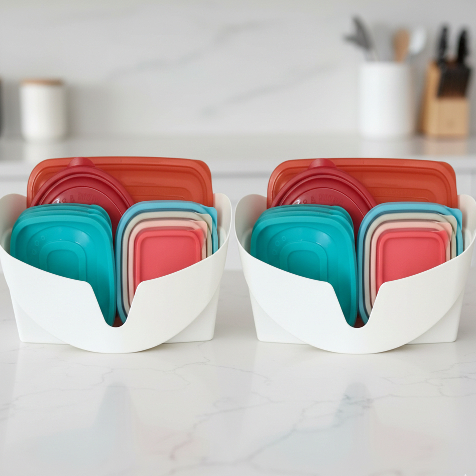 Porta Tampa de Panela kit c/2 Organizador Sanremo Plástico Sr495/2 Branco Armário Cozinha em Oferta na Shopee