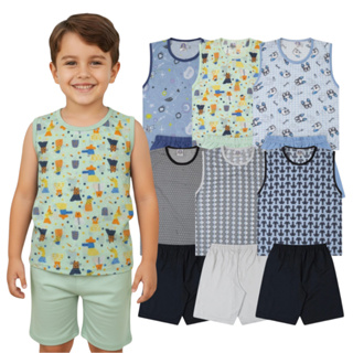 Kit 2, 4 ou 6 Peças Pijama Infantil Menino | Pijamas Infantis Tamanho 2 ao 16 Anos | Pijama infantil Verão Sortido em Oferta na Shopee