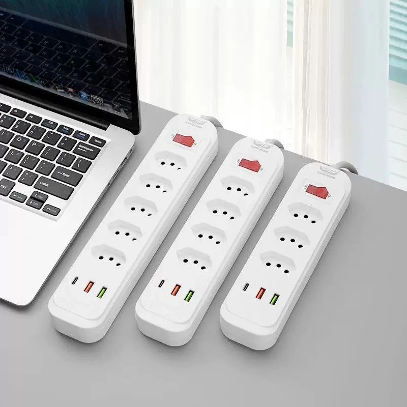 Extensão Elétrica Bivolt com USB e Type-C Cabo 1,8/2m com Interruptor em Oferta na Shopee