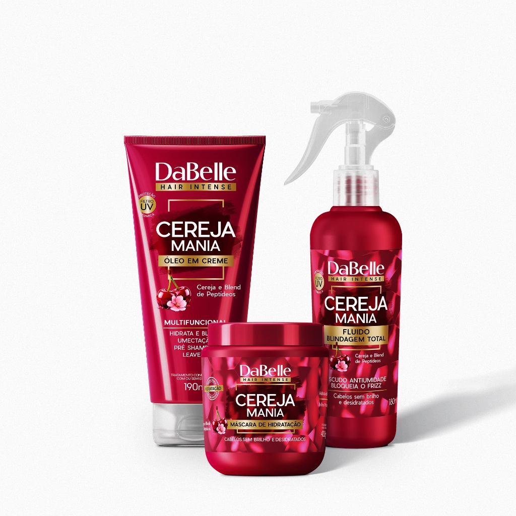 Kit Tratamento Intensivo e Proteção Total 3 Produtos Cereja Mania - DaBelle em Oferta na Shopee