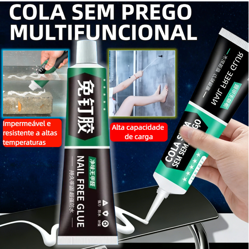 MEDOOSI Cola Super Sem Prego - Adesivo Extra Forte, Carga pesada e Impermeável | Para Cerâmica, Metal, Vidro e Madeira