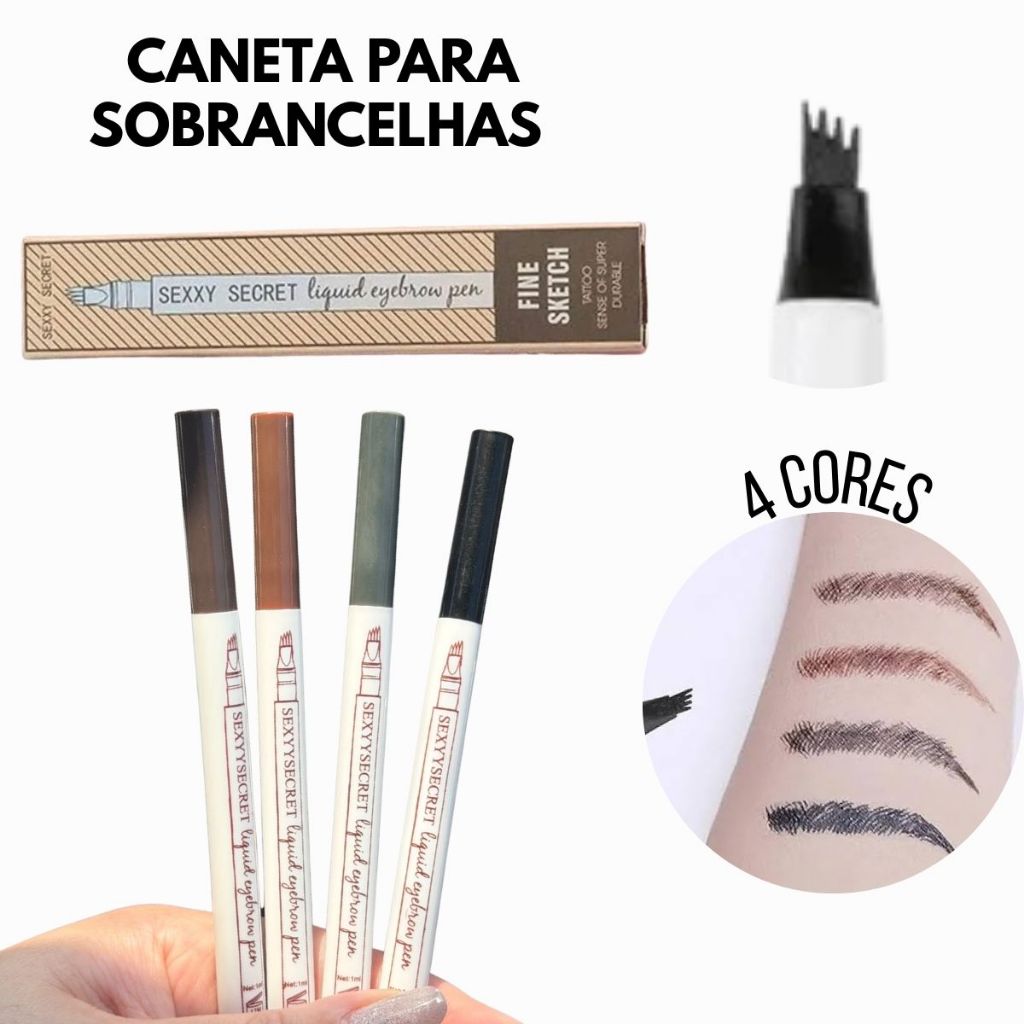 Caneta Para Sobrancelhas Microblading 3D Ponta Garfo Lápis Preencher Sombrancelha Fixa 24h em Oferta na Shopee