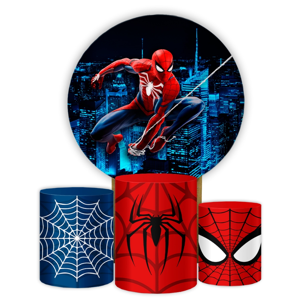 Painel de festa Infantil Redondo Super Heróis - Sublimado Tendencia Aniversário Veste Fácil Qualidade Premium em Oferta na Shopee
