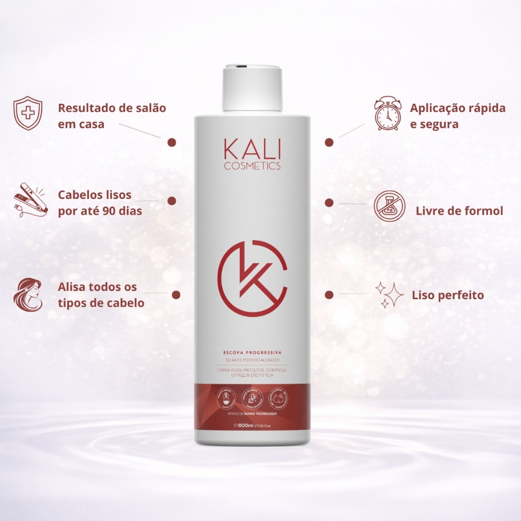 Escova Progressiva Kali Cosmetics 800ml Alisamento Profissional Sem Formol