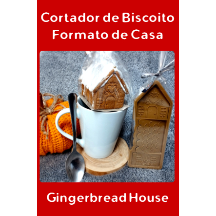 [O MAIS BARATO+ENVIO RÁPIDO!] Cortador de Biscoito em Formato de Casa - Gingerbread House - 3D