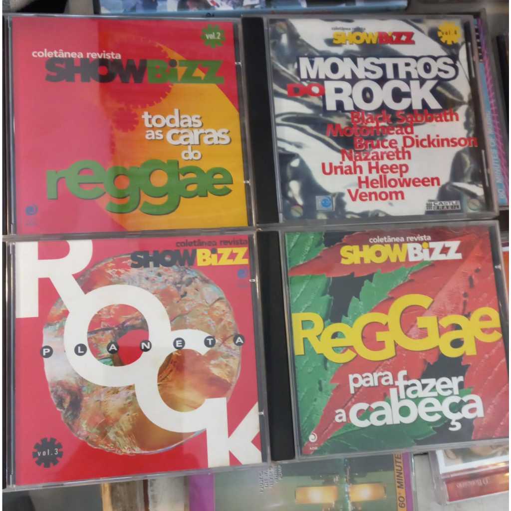 Cds Revista show Bizz reggae rock Excelentes Sabatt nazareth motomead uriah heepbaba cosmica potlatch gregory uhuru cult