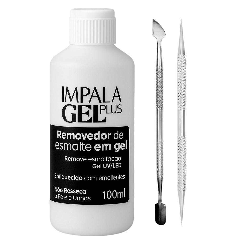 Kit Manicure Impala Magic Remover Removedor Esmalte Gel 100ml UV LED Aço Inox Uso Profissional em Oferta na Shopee