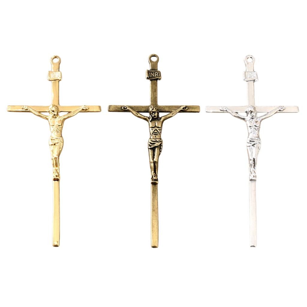 Crucifixo Religioso de Metal Decorativo 20x10cm Religioso Decorativo Parede Igreja