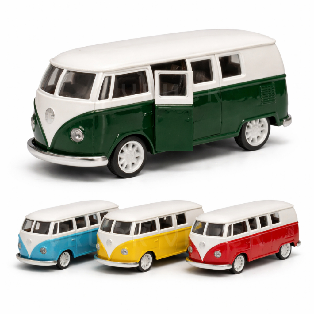 kit 1/2/4 Kombi Miniatura Perua Carrinho Colecionador Abre Porta Fricção de Ferro em Oferta na Shopee