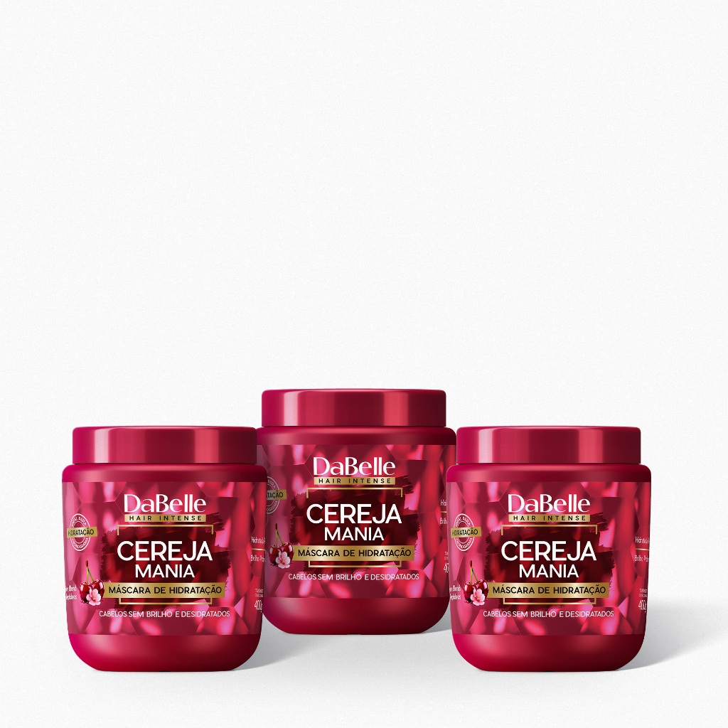 Combo Cereja Mania 3 máscaras de 400g Dabelle Hair em Oferta na Shopee