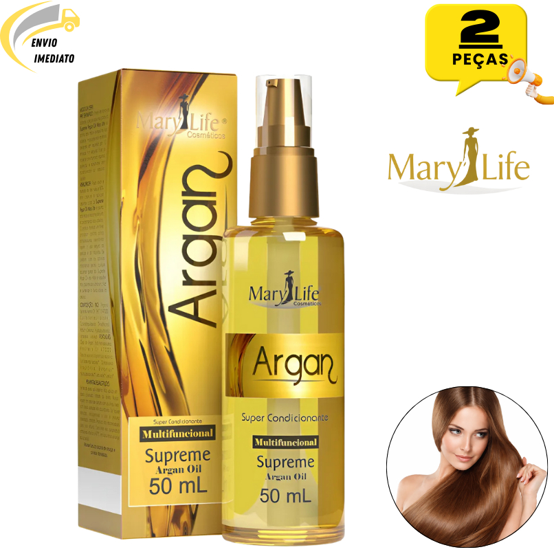 Kit 2 Óleo Reparador de Pontas De Argan Supreme Argan Oil 50ml - Mary Life