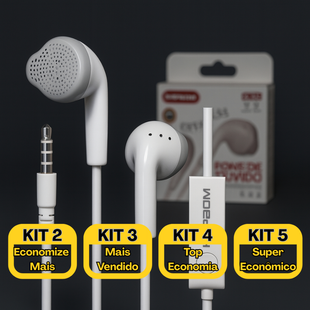 Fone de Ouvido Com Microfone P2 Fone Com Fio Universal Fone Branco de Ouvido Celular Fone Notebook em Oferta na Shopee