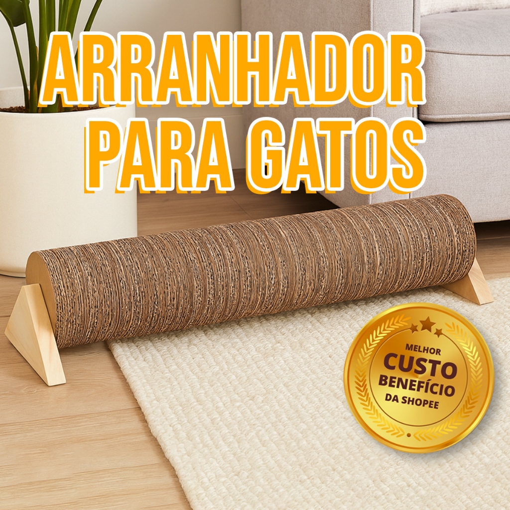 Arranhador Para Gatos Poste Grande de Papelao Antiestresse Gato