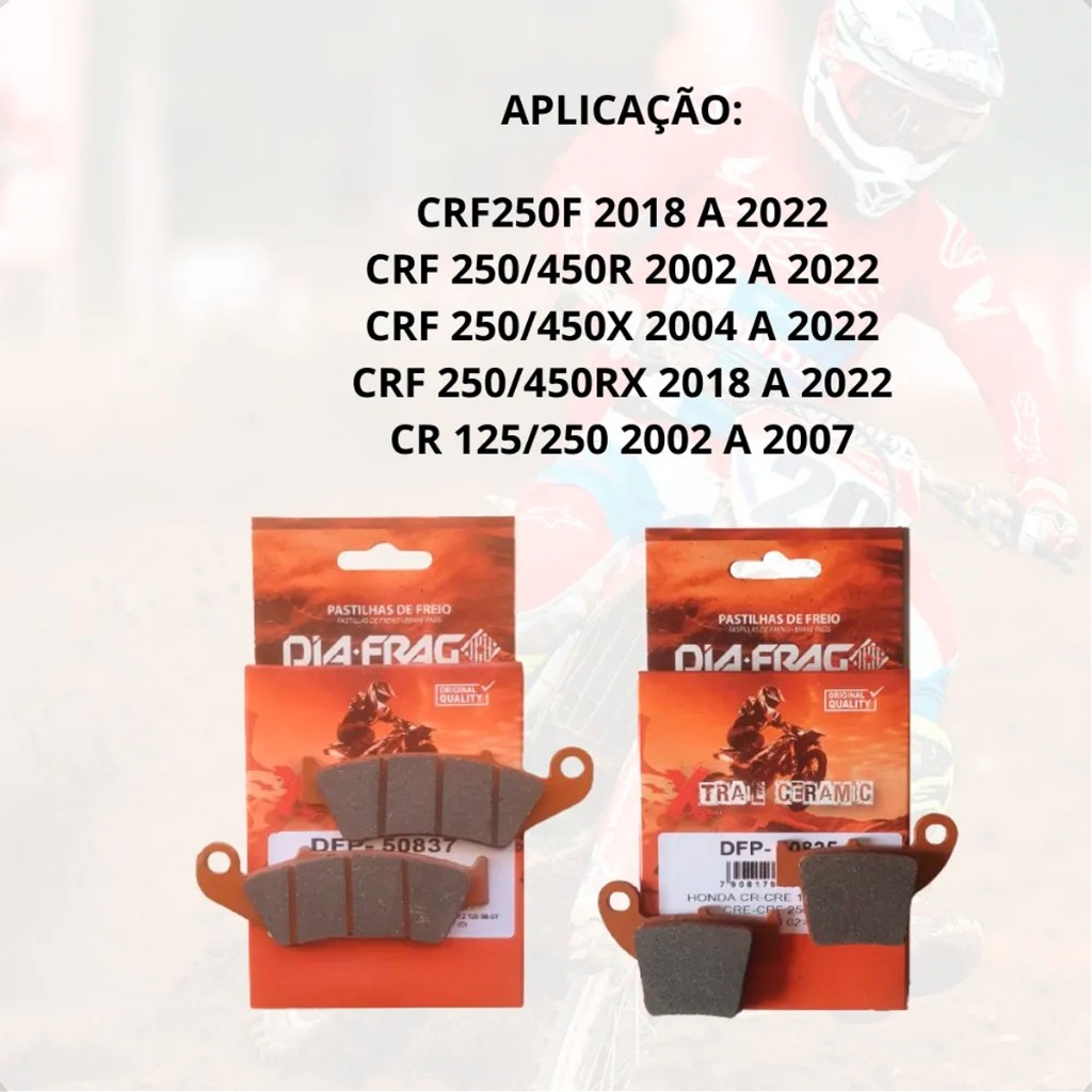 Pastilha Freio Dianteira Traseira Crf 250f Diafrag Original — imagem 2 de 2
