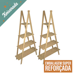Kit 2 Escada Lembrancinha MDF 4 Andares Decoração Festa Doces Infantil