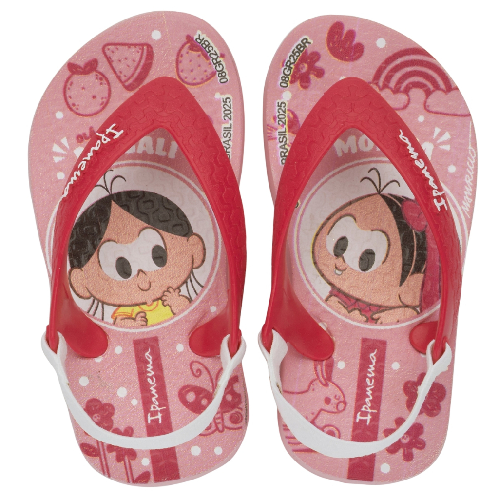 Chinelo Bebê Infantil Menina Menino Ipanema Turma da Mônica baby com Elástico Sandália Grendene Kids