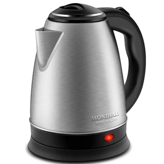 Chaleira Elétrica 2L Mondial Premium Inox CE-06 Preto/Inox 1500W em Oferta na Shopee