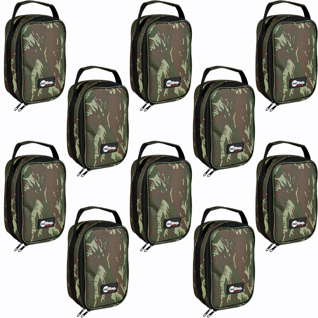Kit 10 Bolsa Necessaire Porta Carretilha Anzol Iscas Molinete Bolsa de Pesca Pescador Organizar