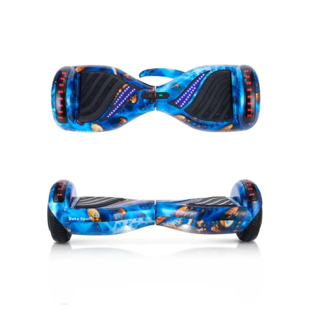 Hoverboard Skate Eletrico Azul Meteoro 6.5" 12km/h com Bluetooth e Caixa de Som Crianças Presente