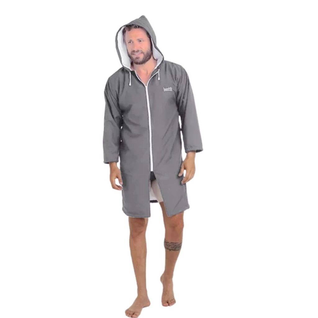 Roupão De Natação Adulto Best Fit Cinza