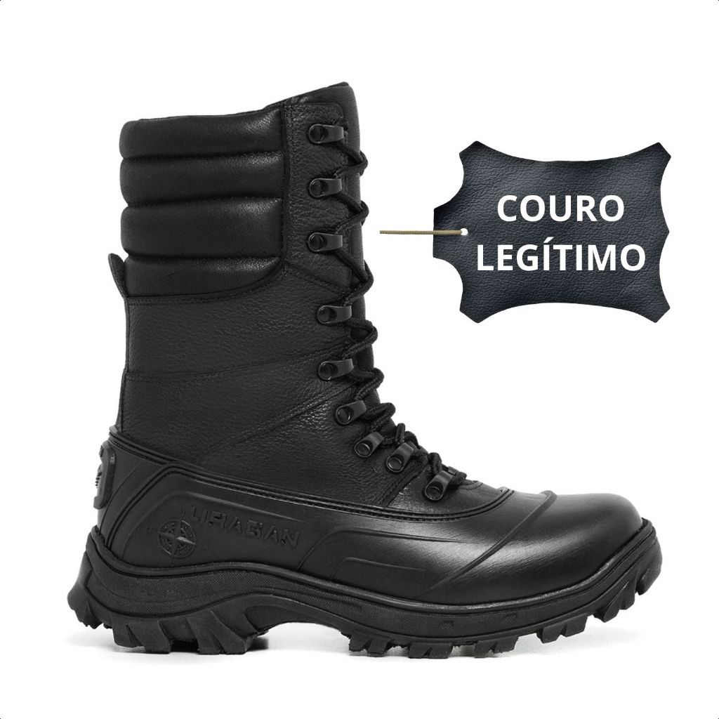Bota Coturno Militar Attack Tática Com Zíper Reforçado Couro Legítimo Titan em Oferta na Shopee