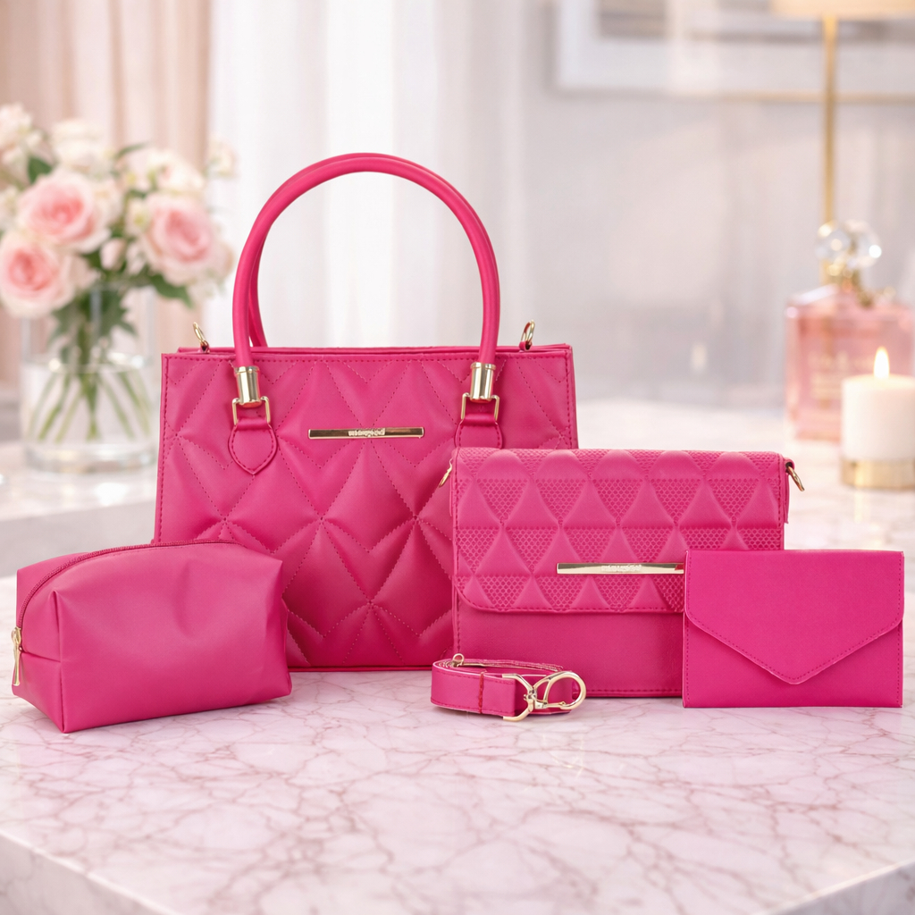 kit 4 Bolsa Feminina Transversal De Ombro E Lateral + Carteira E Necessaire em Oferta na Shopee