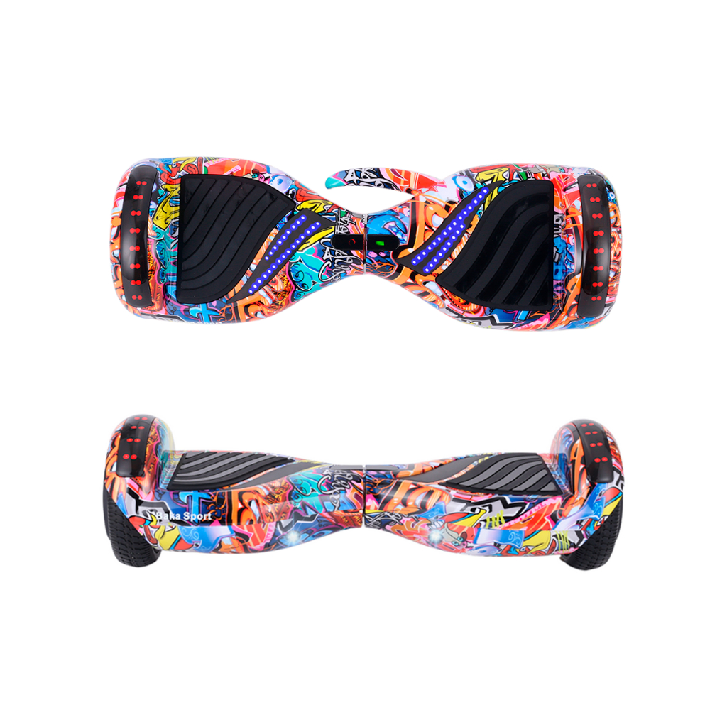 Hoverboard Skate Eletrico Grafite Art 6.5" 12km/h com Bluetooth e Caixa de Som Crianças Presente