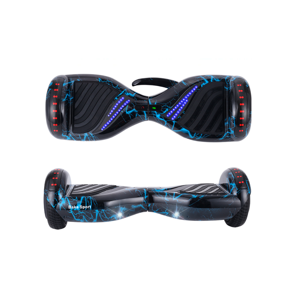 Hoverboard Skate Eletrico Preto Raio 6.5" 12km/h com Bluetooth e Caixa de Som Crianças Presente