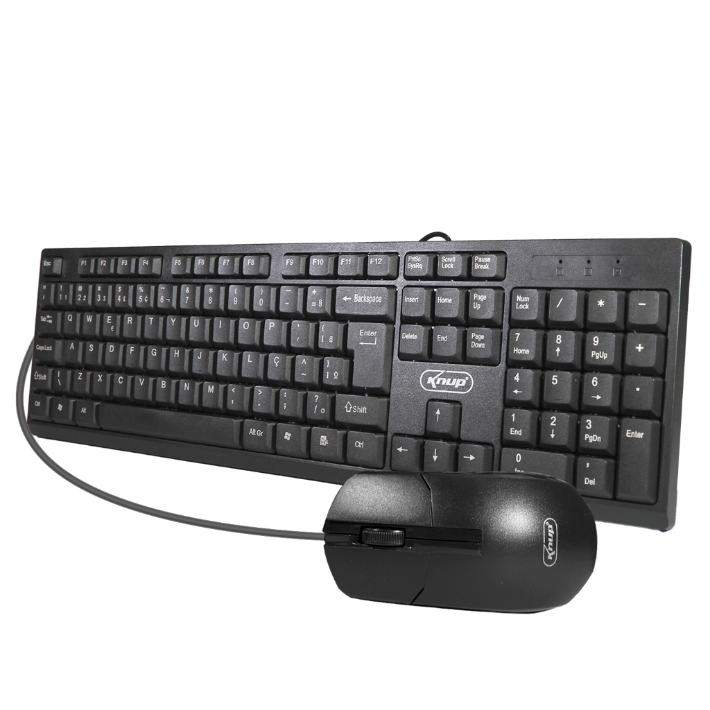 Kit Combo Teclado e Mouse – Teclado Semi Mecânico ABNT2, Mouse 1200DPI Conexão USB para Pc Notebook