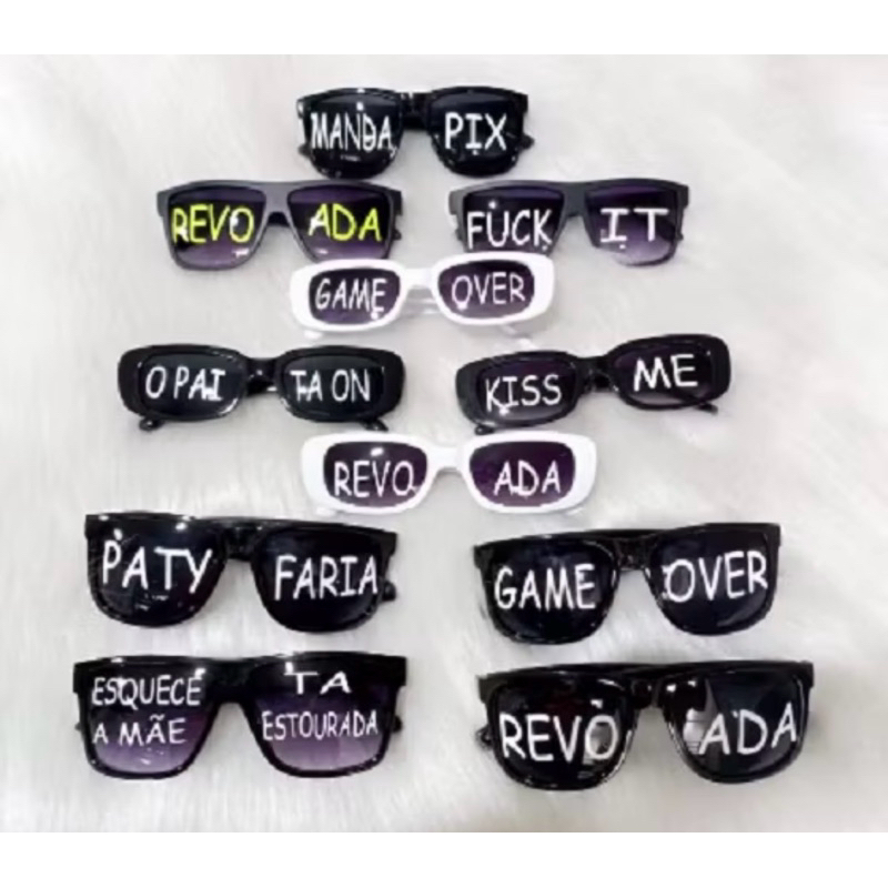 KIT COM 10 ÓCULOS COM FRASES | FESTAS | CASAMENTO | PEGADINHA | TROLAGEM