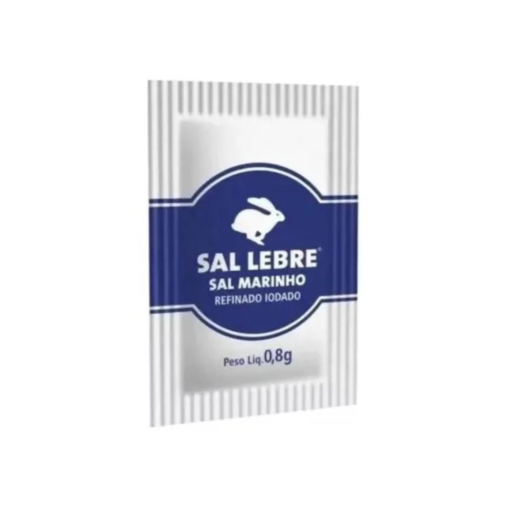 Sal Marinho Refinado Lebre Cx 1000 Sachês 0,8g em Oferta na Shopee