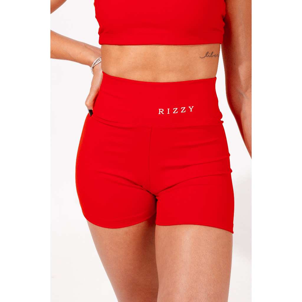Short Fitness Feminino Poliamida Zero Transparência Treino Academia Modeladora Esportiva Vermelho