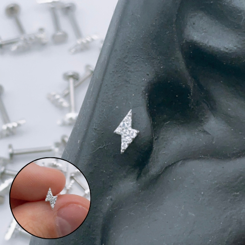 PIERCING RAIO PRATA 925 TRAGUS ORELHA HELIX em Oferta na Shopee