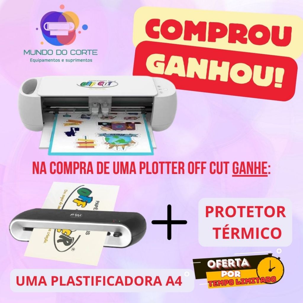 Plotter de Recorte OFF CUT - Off Paper + Plastidicadora