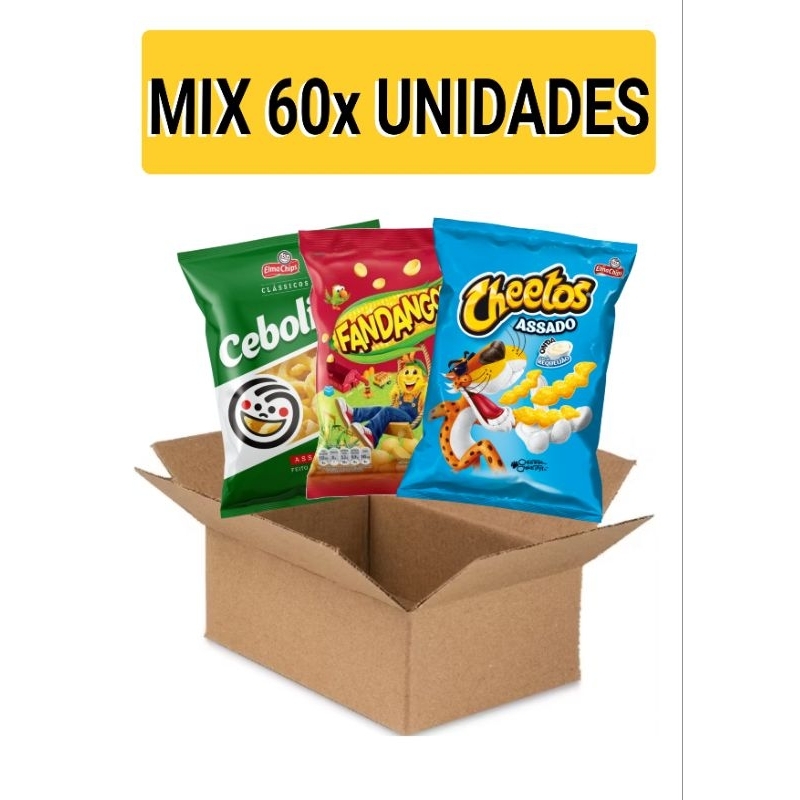 KIT com 60 salgadinhos Fandangos Cheetos Cebolitos 21g em Oferta na Shopee