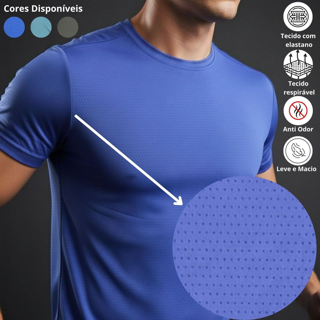 Camisa Masculina Dryfit furadinha Em Poliamida l Malha Fria Anti Odor em Oferta na Shopee