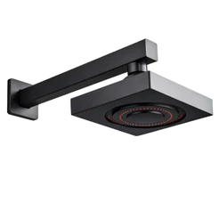Ducha Chuveiro Autolimpante Preto Fosco Quadrado Aquecedor a Gás ou Solar Cabeça Articulável Luxo