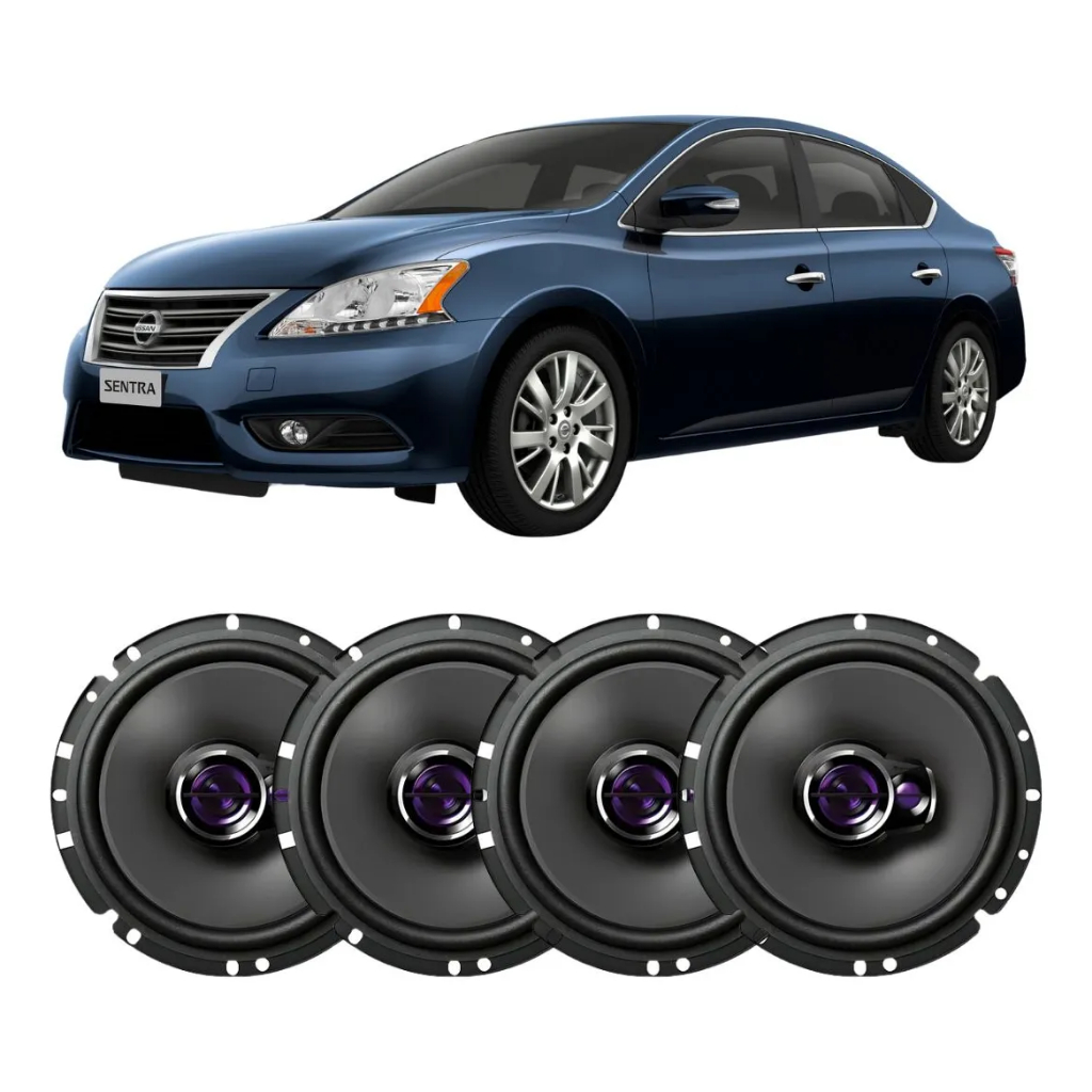 Kit 04 Auto Falante Pioneer 6 Polegadas 200w Sentra 4 Porta Preto