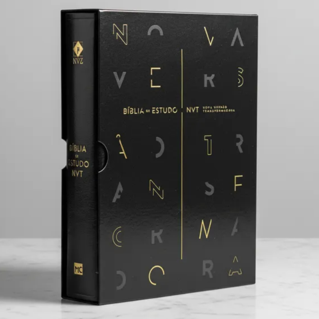 Bíblia de Estudo NVT | Com Estojo | Preta em Oferta na Shopee