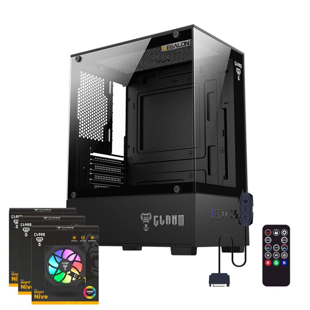Gabinete Megalon Gamer Vidro + 3 Fans RGB NIVE e Controladora